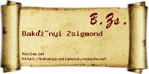 Bakányi Zsigmond névjegykártya